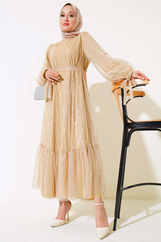 Pulli Cat Tulle Dress Camel