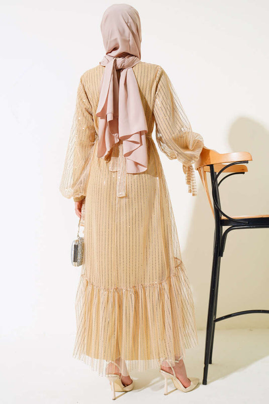 Pulli Cat Tulle Dress Camel