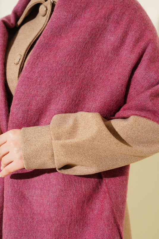 Püskül Detaylı Omuz Şalı Gül Kurusu