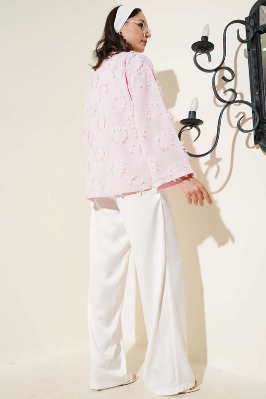 Tassel Tied Kimono Pink