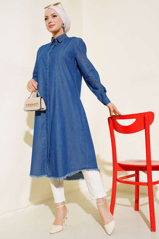 Fringed Denim Tunic Denim