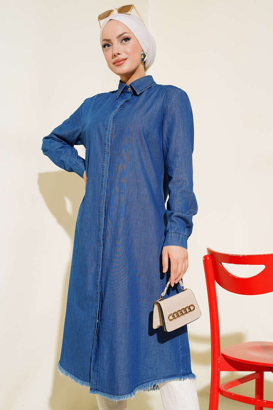 Fringed Denim Tunic Denim