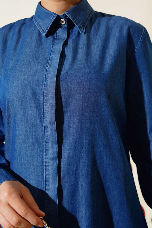 Fringed Denim Tunic Denim