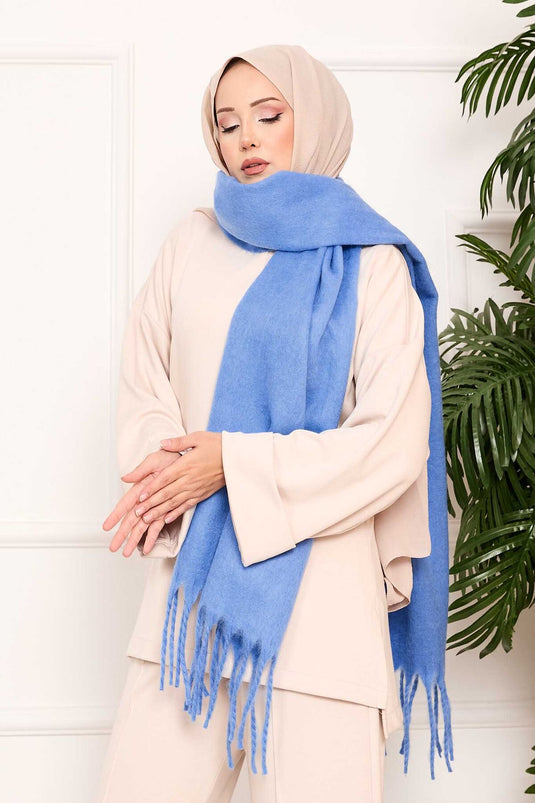 Fringed Shoulder Shawl Indigo