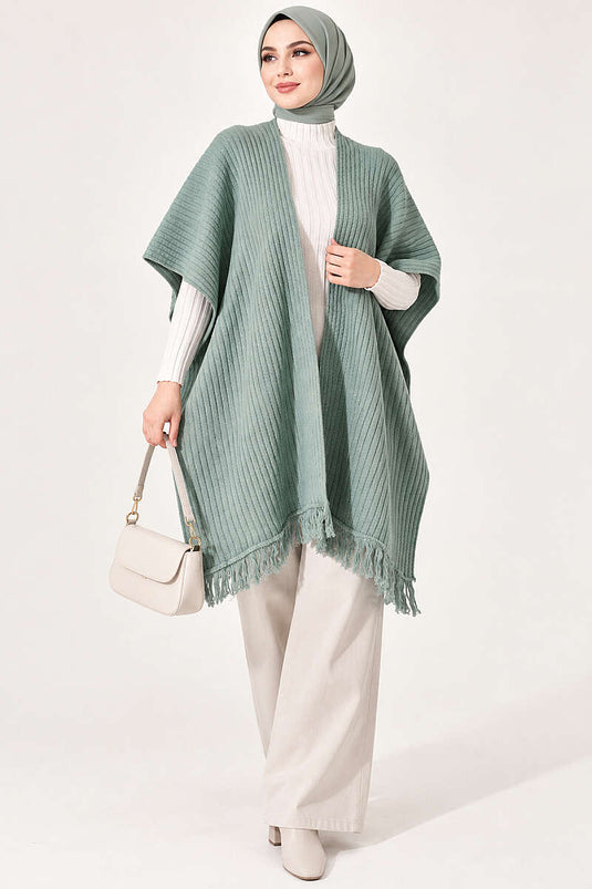 Écharpe À Franges En Tricot Menthe