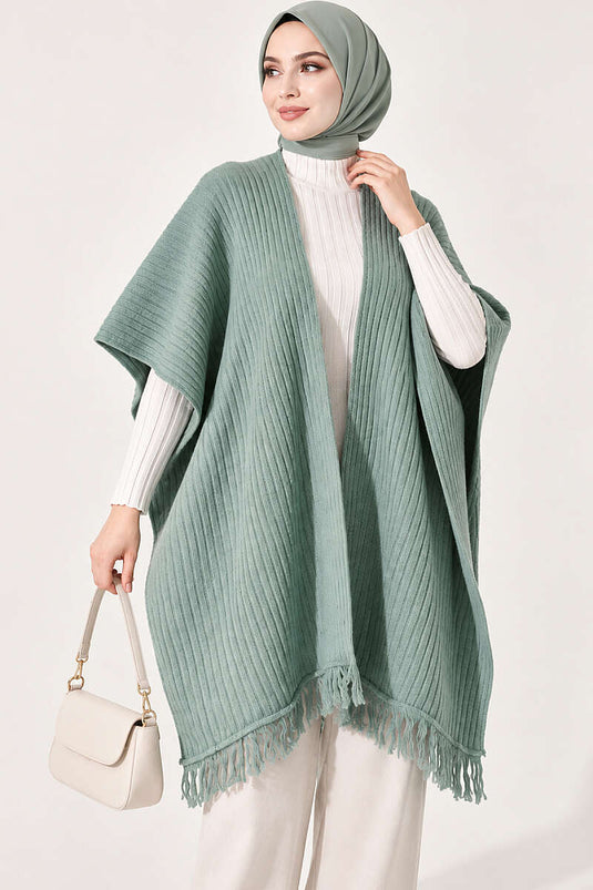 Écharpe À Franges En Tricot Menthe