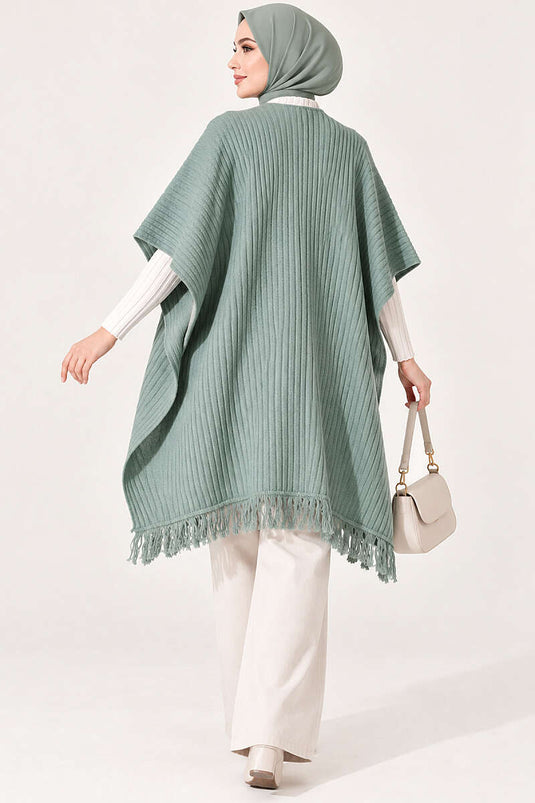 Écharpe À Franges En Tricot Menthe