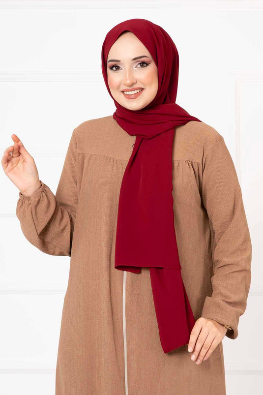 Rahat Kalıp Büzgülü Ferace Camel