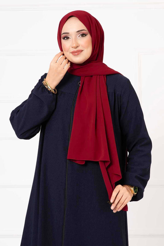 Rahat Kalıp Büzgülü Ferace Lacivert