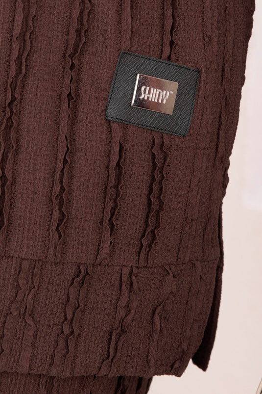 Ensemble Deux Pièces avec Pantalon Coupe Confortable Marron