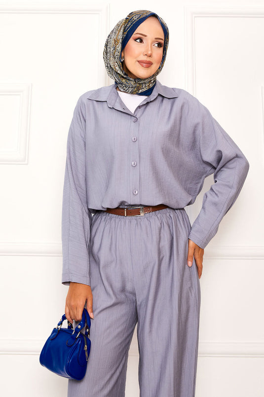 Costume pantalon Shalwar coupe décontractée gris