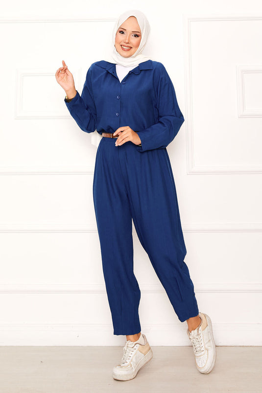 Tailleur pantalon Shalwar coupe décontractée indigo