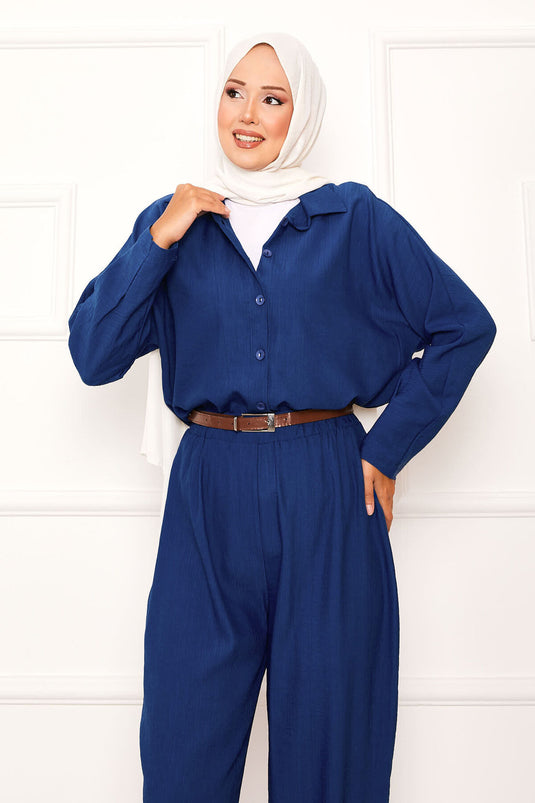 Tailleur pantalon Shalwar coupe décontractée indigo