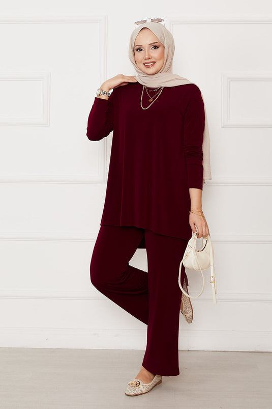 Casual Fit Double Sandy Suit Claret Red