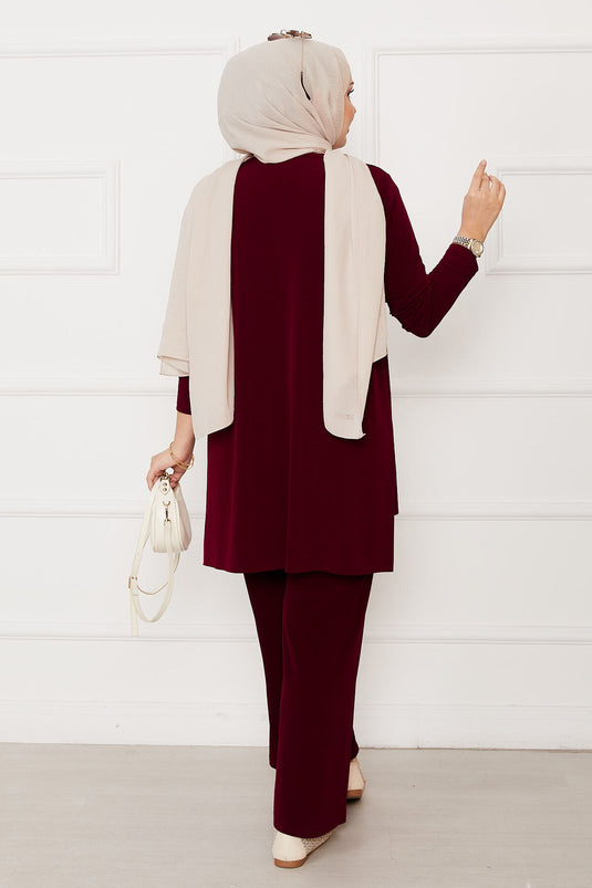 Casual Fit Double Sandy Suit Claret Red