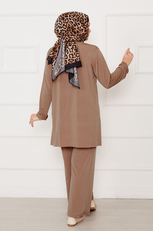 Salaş Rahat Kalıp İkili Sandy Takım Camel