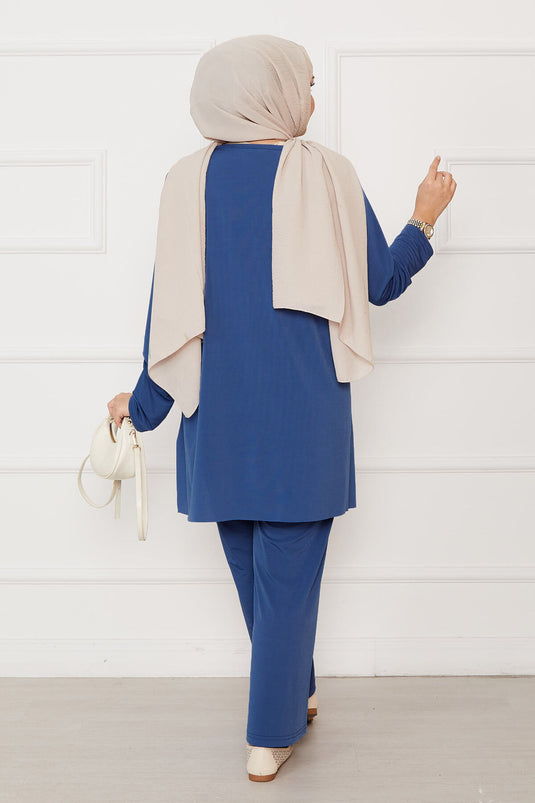 Salaş Rahat Kalıp İkili Sandy Takım İndigo