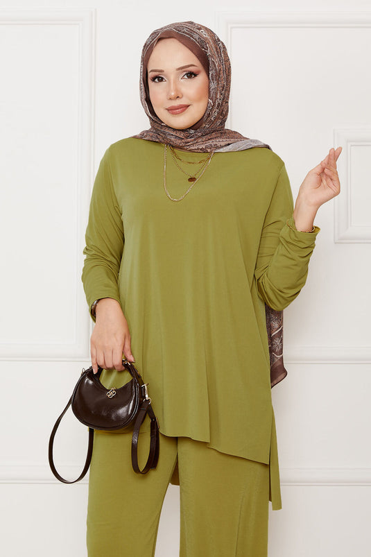 Casual Fit Double Sandy Set Ölgrün