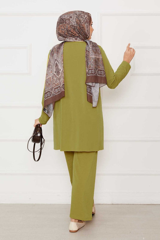 Casual Fit Double Sandy Set Ölgrün