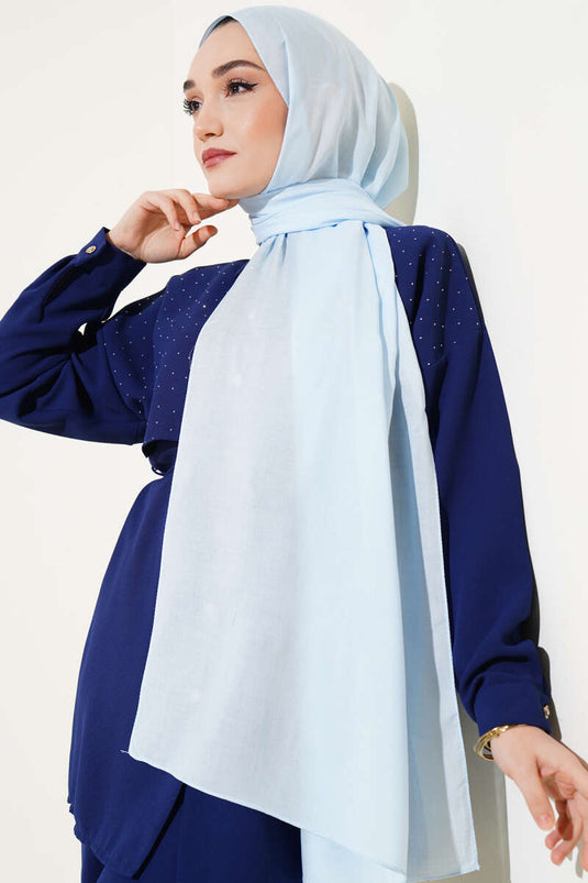 Rami Natural Shawl Baby Blue -178