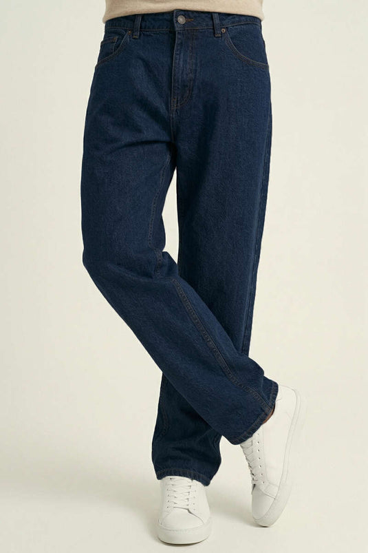 Regular Fit Men's Jeans with Pockets Navy Blue