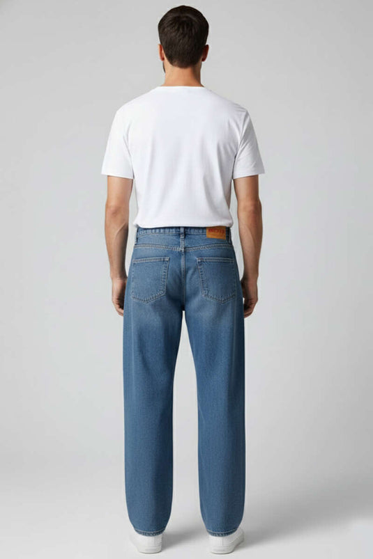 Regular Fit Men's Denim Trousers Blue