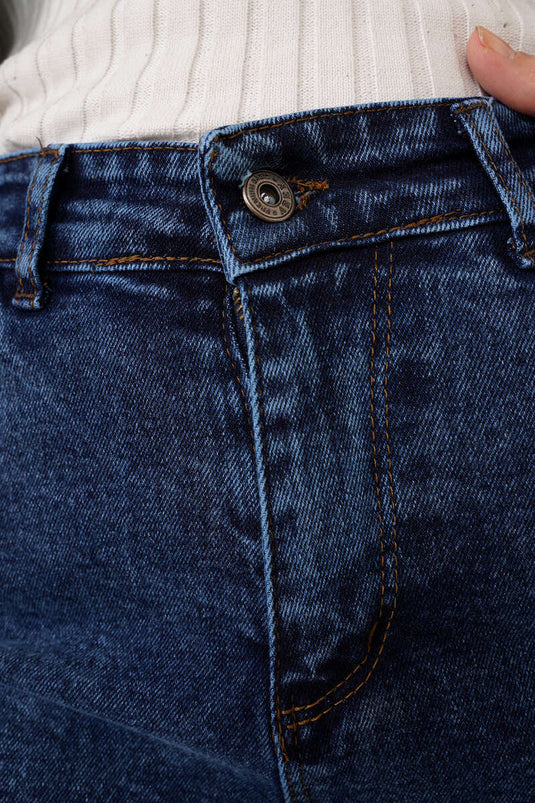 بنطلون ليكرا بقصة عادية ثلجي داكن