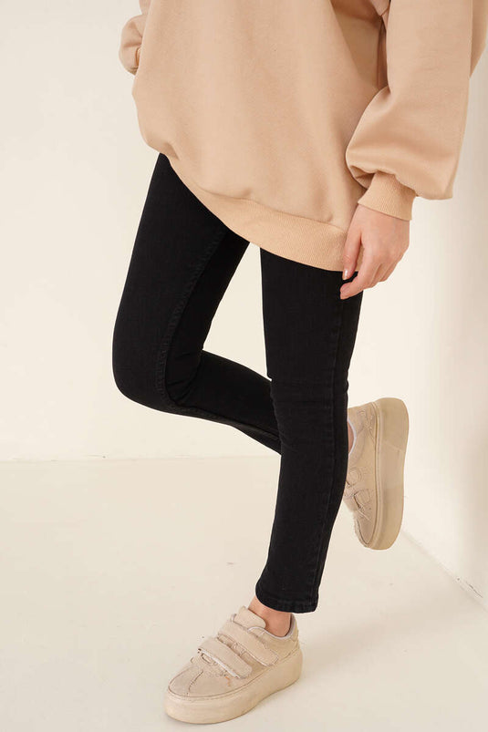 Regular Fit Lycra Pants Black