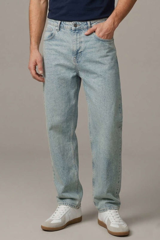 Relax Fit Men's Jeans with Pockets, Medium Wash