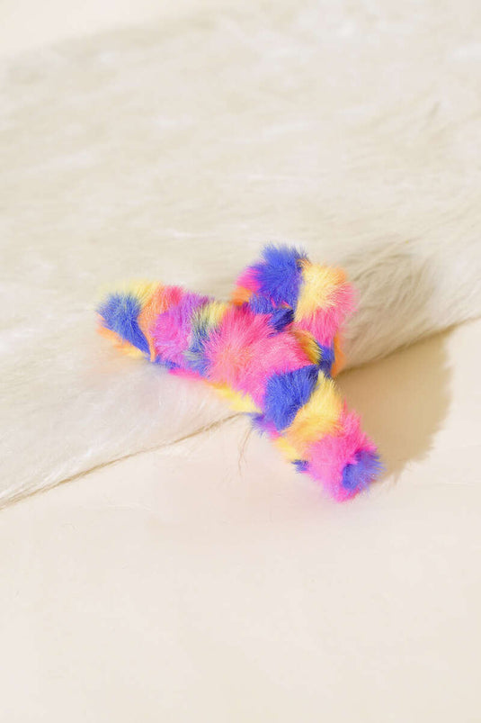 Colorful Plush Clip Pink