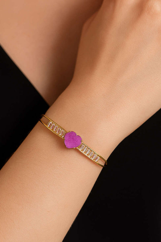 سوار بنفسجي مرصع بأحجار ملونة