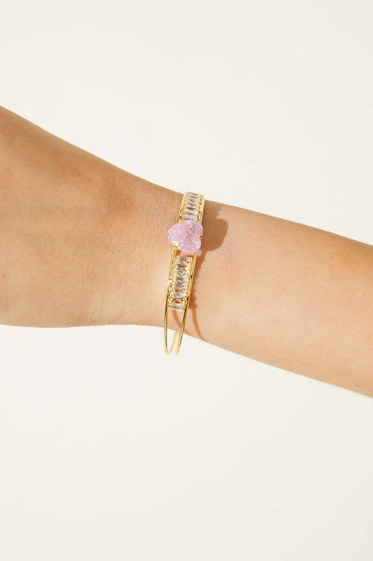 Pink Bracelet with Colorful Stones