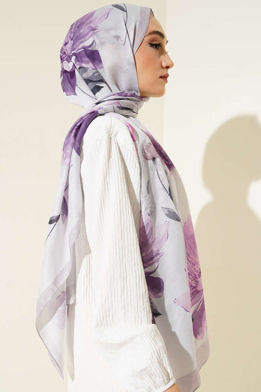 Châle à motif floral rétro couleur pierre