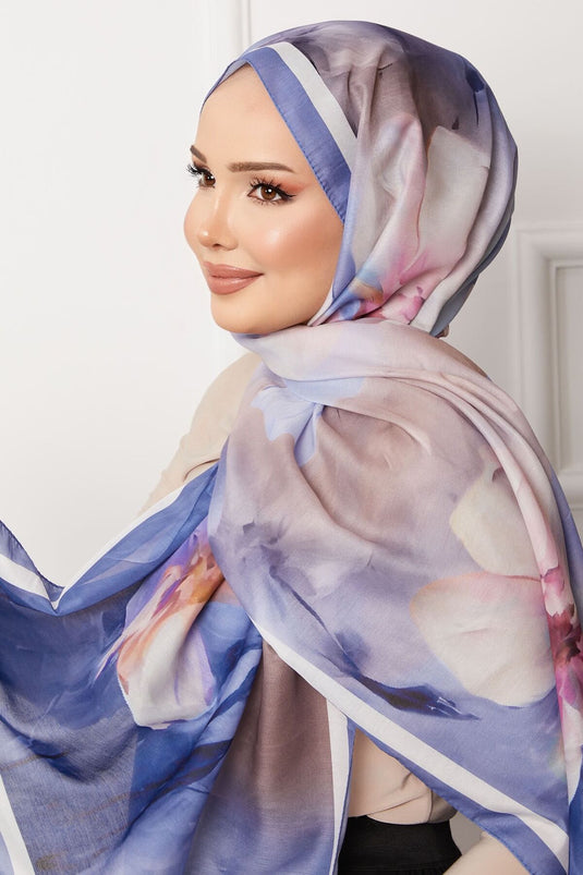 Châle hijab à motifs floraux rétro -9