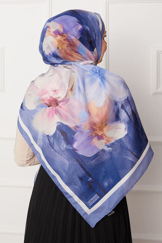 Châle hijab à motifs floraux rétro -9