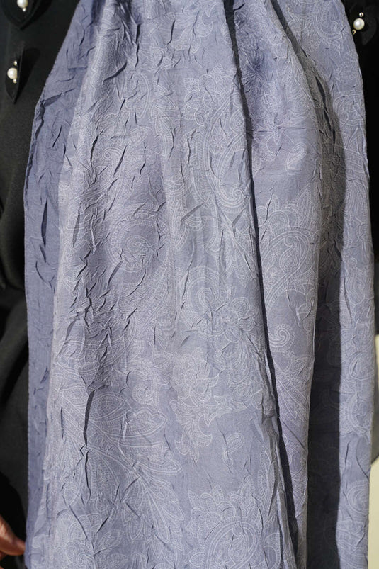 شال كاش رمادي بنقشة عتيقة من الخيزران