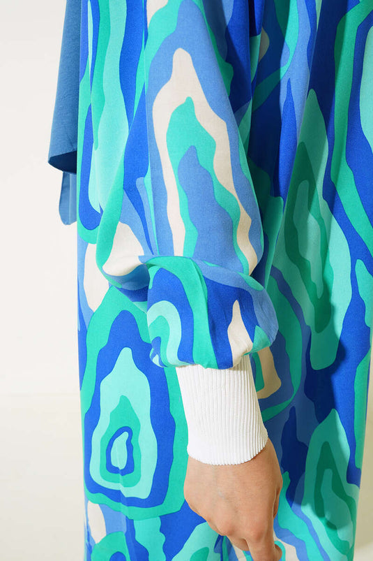 Ribanalı Gömlek Yeşil Mavi