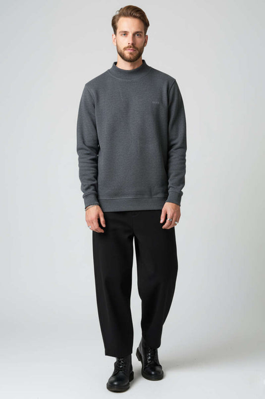 Ribbed Thessaloniki Men's Sweatshirt, Dark Gray