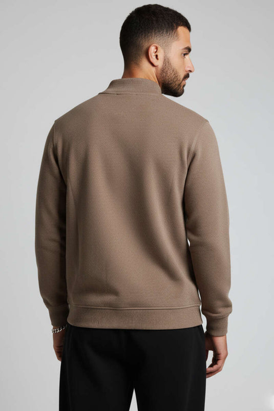 Ribbed Thessaloniki Men's Sweatshirt, Brown
