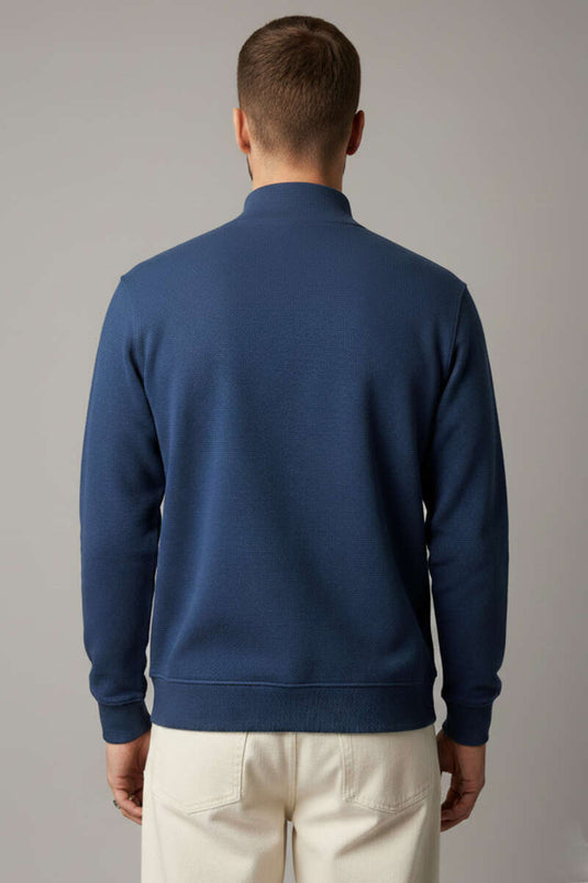 Ribbed Thessaloniki Men's Sweatshirt Navy Blue