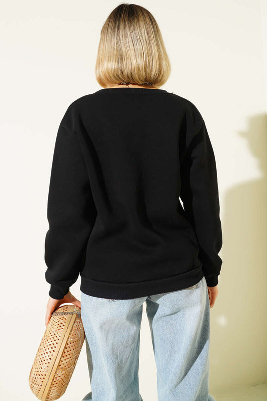 Felpa con stampa Ride A Cowboy nera