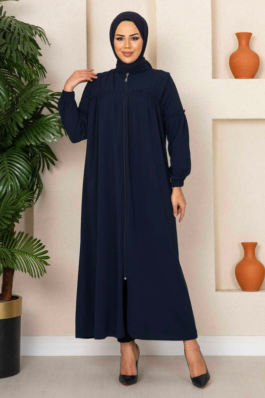 Jeune Abaya Modeste avec Robe Bleu Marine Foncé