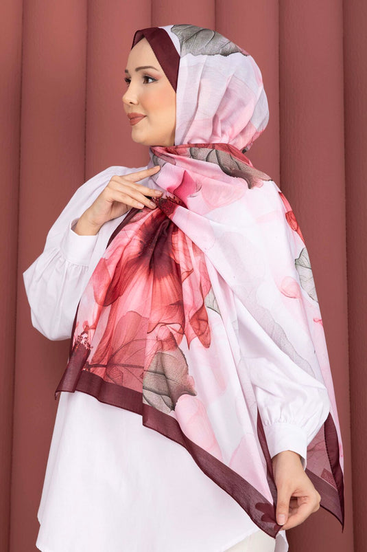 Série de foulards Rose Desen Bordeaux