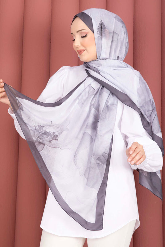 Série de foulards Rose Desen gris