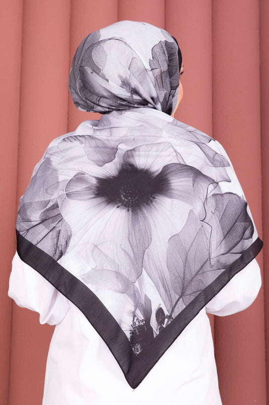 Série de foulards Rose Desen noir