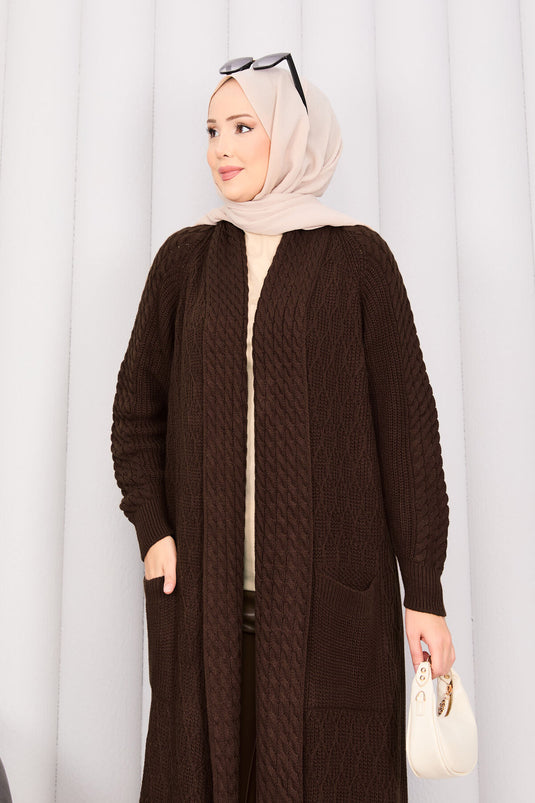 Gilet tricoté marron