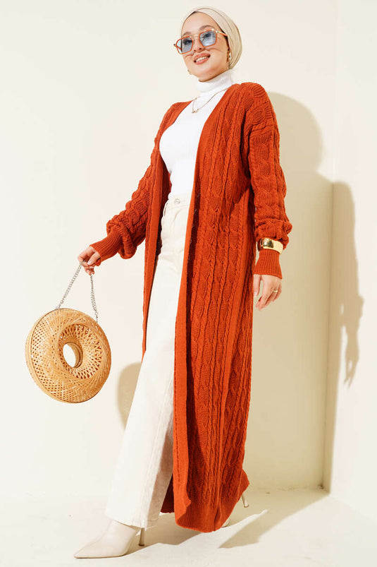 Hair Knit Long Knitwear Cardigan Tile