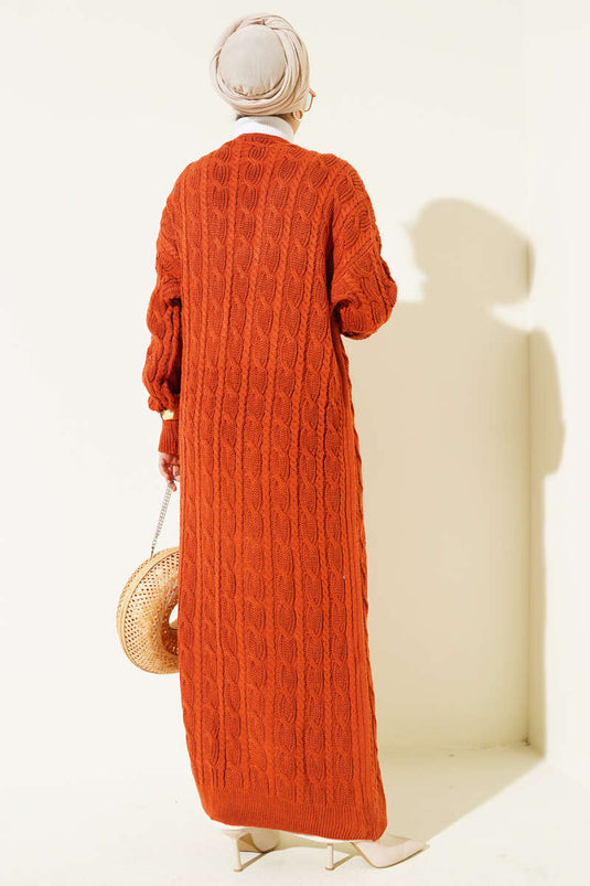 Hair Knit Long Knitwear Cardigan Tile