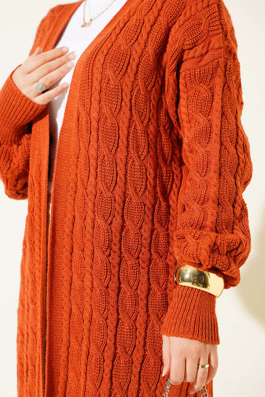 Hair Knit Long Knitwear Cardigan Tile