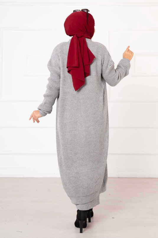 Combinaison double tressée gris clair